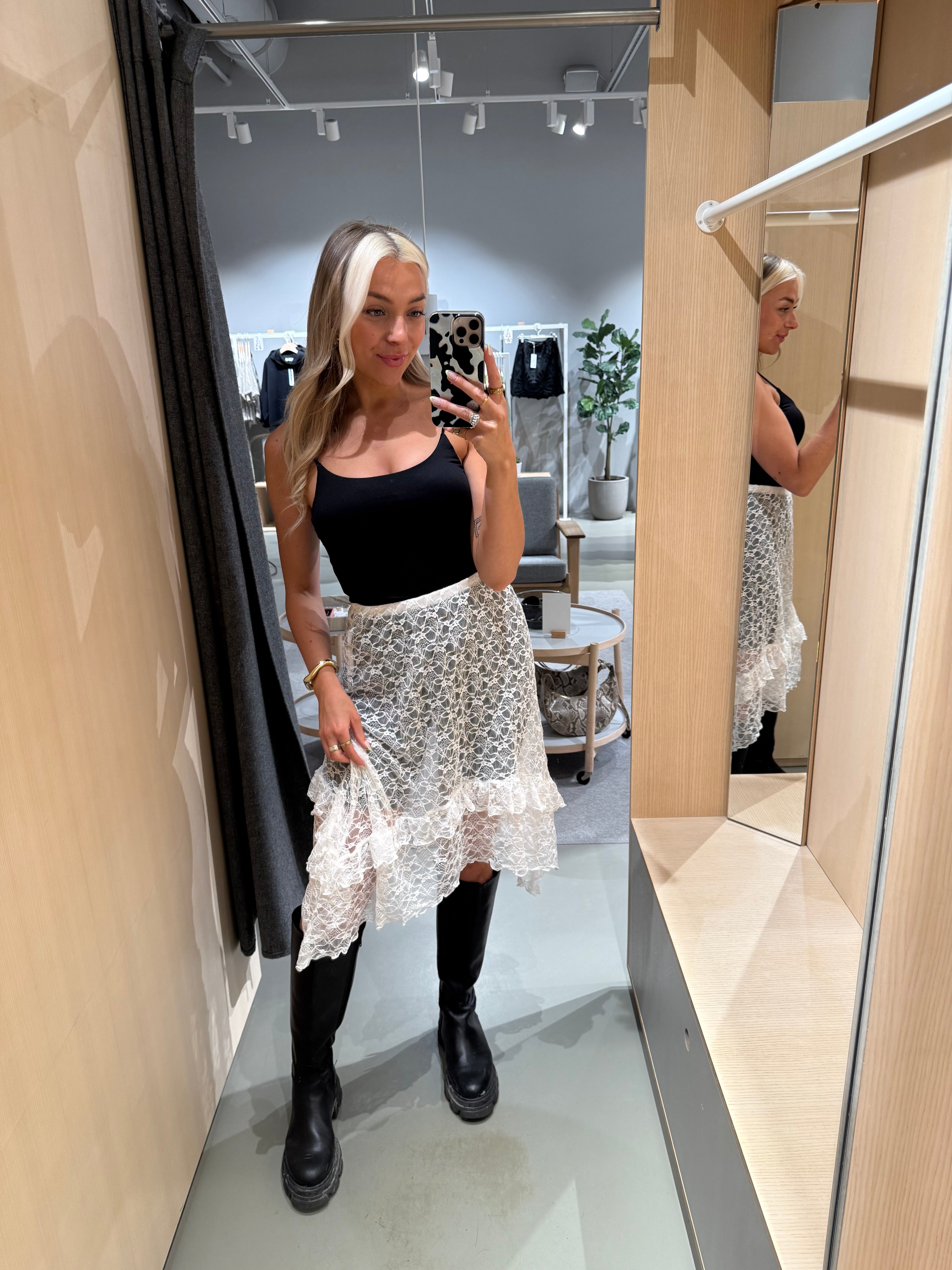 NMLACEY Midi Skirt - Bright White